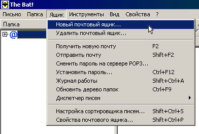 Настройка учетной записи The Bat. Шаг 1.